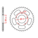 RK 254 Steel Rear Sprocket