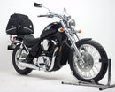 Image showing Ventura EVO-12 Pack, Evo-Rack mounted on a Suzuki VS 800 GLP M-V Intruder (91-04), and L-Bracket with screws. Each is labeled and ideal for use with Top-Box Rack systems.
