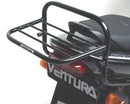 The EVO-12 Bike-Pack Kit features a sleek black storage bag, Evo-Rack metal frame for secure mounting, and an essential L-bracket with screws, ideal for an adventurous sport-rack setup on the Suzuki GS 500 F (04 - 12) by Ventura.