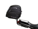 Ventura EVO-12 Bike-Pack Kit for Suzuki GSXS 1000S Katana (19->) includes a black EVO-12 pack, Evo-Rack mounted on a bike, and an L-Bracket with mounting hardware. Each item is clearly labeled for easy identification.
