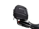 Ventura EVO-12 Bike-Pack Kit for Suzuki GSXS 1000S Katana (19->) includes a black EVO-12 pack, Evo-Rack mounted on a bike, and an L-Bracket with mounting hardware. Each item is clearly labeled for easy identification.