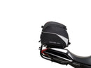 Ventura EVO-12 Bike-Pack Kit for Suzuki GSXS 1000S Katana (19->) includes a black EVO-12 pack, Evo-Rack mounted on a bike, and an L-Bracket with mounting hardware. Each item is clearly labeled for easy identification.