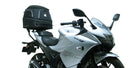 The Ventura EVO-12 Bike-Pack Kit for Suzuki GSX 150 FDF, FDX, FDZ (2021 ->) includes a black EVO-12 Pack, black EVO-Rack as Top-Box Rack, a generic L-Bracket image, and all needed mounting hardware.
