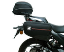 The Ventura EVO-12 Bike-Pack Kit for Suzuki GSX 150 FDF, FDX, FDZ (2021 ->) includes a black EVO-12 Pack, black EVO-Rack as Top-Box Rack, a generic L-Bracket image, and all needed mounting hardware.