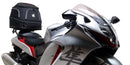 Image displaying a Ventura EVO-12 Bike-Pack Kit for Suzuki GSX 1300 R Hayabusa Gen III (21→), with a black EVO-12 pack, Evo-Rack Sport-Rack on the motorcycle, and labeled L-bracket with screws on a white background.