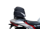 Image displaying a Ventura EVO-12 Bike-Pack Kit for Suzuki GSX 1300 R Hayabusa Gen III (21→), with a black EVO-12 pack, Evo-Rack Sport-Rack on the motorcycle, and labeled L-bracket with screws on a white background.