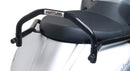 Image displaying a Ventura EVO-12 Bike-Pack Kit for Suzuki GSX 1300 R Hayabusa Gen III (21→), with a black EVO-12 pack, Evo-Rack Sport-Rack on the motorcycle, and labeled L-bracket with screws on a white background.