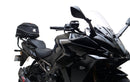 Image showing the Ventura EVO-12 Bike-Pack Kit for Suzuki GSX-S 1000 GT, TRQ (22->), including an EVO-12 pack bag, Evo-Rack mounted on the bike, and L-Bracket with screws, each clearly labeled for easy pannier support installation.