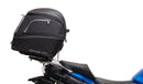 Image showing the Ventura EVO-12 Bike-Pack Kit for Suzuki GSX-S 1000 GX/GX+ (24->), with a black EVO-12 pack, Evo-Rack Top-Box Rack mounted on the motorcycle, and generic L-bracket kit with metal bars and screws, all clearly labeled.