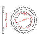 Sprocket Kit Suzuki DL1000 V-Strom '02-'10 (econo) - GB525XRE 17/42