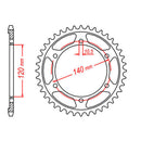 Sprocket Kit Suzuki TL1000S Gold (recommended) - GB530ZXW 17/38