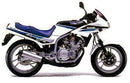The image of the Ventura EVO-12 Bike-Pack Kit for the Suzuki GF 250 S (1986) showcases three key components: the black and red "EVO-12 Pack," a versatile "Pack-Rack," and durable "L-Bracket" metal brackets with screws for secure assembly.