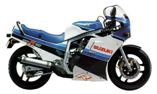 The Ventura EVO-12 Bike-Pack Kit for Suzuki GSXR 750 F, G includes a black EVO-12 pack, metal Adjustable Pack-Rack, and L-Bracket with screws and hardware—all clearly labeled for easy identification.