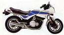 Ventura EVO-12 Bike-Pack Kit for Suzuki GSX 750 ESD/ESG—includes a black EVO-12 pack, Evo-Rack on the bike, and black L-Bracket set with screws, each part clearly labeled.