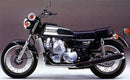Image showing a Ventura EVO-12 bike-pack kit for Suzuki RE 5 (74-76): top left is the EVO-12 pack, top right shows the Evo-Rack on a bike, and bottom displays a labeled L-bracket with screws and hardware.