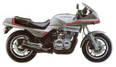 Image shows the Ventura EVO-12 Bike-Pack Kit for Suzuki XN85 650 Turbo, with EVO-12-Pack bag, Evo-Rack mounted on the bike, and L-Bracket with bolts. Features Ventura's versatile Adjustable Pack-Rack system. Generic image.