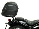Ventura EVO-12 Bike-Pack Kit for Triumph Bonneville SpeedMaster 1200 (19–>), includes EVO-12 pack, EVO-Rack for bike installation, and black L-Bracket with screws for pannier support, all correctly labeled.