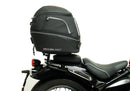 Ventura EVO-12 Bike-Pack Kit for Triumph Bonneville SpeedMaster 1200 (19–>), includes EVO-12 pack, EVO-Rack for bike installation, and black L-Bracket with screws for pannier support, all correctly labeled.