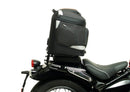 Ventura EVO-12 Bike-Pack Kit for Triumph Bonneville SpeedMaster 1200 (19–>), includes EVO-12 pack, EVO-Rack for bike installation, and black L-Bracket with screws for pannier support, all correctly labeled.