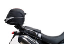 The Ventura EVO-12 Bike-Pack Kit for Triumph Tiger 900 GT Pro, Rally Pro (20->) includes a black EVO-12 pack, Evo-Rack mounted on the bike, and an image of a metal L-bracket kit with screws—each item clearly labeled.