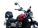 The Ventura EVO-12 Bike-Pack Kit for Triumph Street Scrambler 900 (2021 - >) includes a black EVO-12 Pack, Evo-Rack Top-Box Rack, and labeled L-bracket with screws, all displayed on a white background.