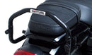 The Ventura EVO-12 Bike-Pack Kit for Triumph Street Scrambler 900 (2021 - >) includes a black EVO-12 Pack, Evo-Rack Top-Box Rack, and labeled L-bracket with screws, all displayed on a white background.