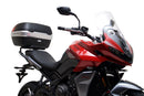 Image shows a Ventura EVO-12 bike pack, Adjustable Pack-Rack, and labeled "L-Bracket" with mounting hardware on a Triumph Tiger Sport 660 (22 ->), displayed as a bike-pack kit. Text labels identify each Ventura component.