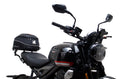 Ventura EVO-12 Bike-Pack Kit for Triumph Trident 660 (21–>), includes a black EVO-12 pack, an EVO-Rack with pannier support on the bike, and a sample image of a black L-Bracket with mounting hardware.