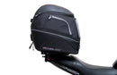 Ventura EVO-12 Bike-Pack Kit for Triumph Trident 660 (21–>), includes a black EVO-12 pack, an EVO-Rack with pannier support on the bike, and a sample image of a black L-Bracket with mounting hardware.