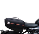 Ventura EVO-12 Bike-Pack Kit for Triumph Trident 660 (21–>), includes a black EVO-12 pack, an EVO-Rack with pannier support on the bike, and a sample image of a black L-Bracket with mounting hardware.