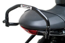 Ventura EVO-12 Bike-Pack Kit for Triumph Trident 660 (21–>), includes a black EVO-12 pack, an EVO-Rack with pannier support on the bike, and a sample image of a black L-Bracket with mounting hardware.
