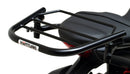 Ventura's EVO-12 Bike-Pack Kit for Triumph Daytona 660 (24 - >) includes a black zippered bike-pack, metal rear rack like the Evo-Rack, and metal L-brackets with screws depicted as a generic image.