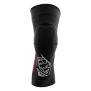 The Troy Lee Designs SPEED PRO KNEE SLEEVES BLACK offer an ergonomic fit, D3O knee protection, white and silver "TLD SPEED" logo on the front, and red side text for advanced trail safety.