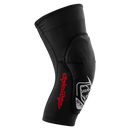 The Troy Lee Designs SPEED PRO KNEE SLEEVES BLACK offer an ergonomic fit, D3O knee protection, white and silver "TLD SPEED" logo on the front, and red side text for advanced trail safety.