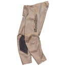 The Troy Lee Designs GP PRO PANTS MONO OAK in beige feature reinforced knee panels, mesh ventilation for performance, and a vertical "Troy Lee Designs" logo on the right leg. Shown flat on a white background.