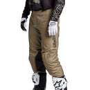 The Troy Lee Designs GP PRO PANTS MONO OAK in beige feature reinforced knee panels, mesh ventilation for performance, and a vertical "Troy Lee Designs" logo on the right leg. Shown flat on a white background.
