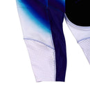 The Troy Lee Designs SE ULTRA PANT BLURR BLUE features blue, white, and black colors, "Troy Lee Designs" side script, mesh ventilation panels, TLD Ultra Tech materials, and an “ULTRA” elastic waistband for comfort and Precision Fit on any ride.