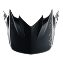 The GP PRO VISOR MONO BLACK by Troy Lee Designs is a black, angular helmet replacement visor with sharp edges, vents, and subtle Troy Lee Designs logos on both sides.