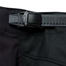 The Troy Lee Designs SCOUT GP PRO PANT MONO BLACK features zipper pockets, reinforced knees, and logo details on the thigh and hip—a durable choice for trail riding, shown here in black against a white background.