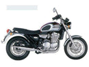 Image showing the Ventura EVO-12 Bike-Pack Kit for the Triumph Thunderbird 900 X - 02 (99-02), featuring an EVO-12 pack, Evo-Rack mounted on a motorcycle, and labeled L-bracket with screws and hardware.
