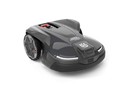 The Husqvarna Automower® 430X NERA is a sleek, dark gray robotic lawn mower with large wheels and a compact build, labeled "Automower" on top, and features smart control via the Automower Connect app.