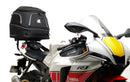 Ventura Yamaha YZF R1 (15 - >) Bike-Pack Kit includes an EVO-12 pack, Evo-Rack or Sport-Rack mounted on the bike, and a labeled L-bracket with screws shown as a generic image. Each component is clearly identified by name.
