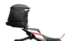 Ventura Yamaha YZF R1 (15 - >) Bike-Pack Kit includes an EVO-12 pack, Evo-Rack or Sport-Rack mounted on the bike, and a labeled L-bracket with screws shown as a generic image. Each component is clearly identified by name.