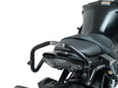 Image showing the Ventura EVO-12 Bike-Pack Kit for Yamaha MT-10 1000 (16-21), featuring the EVO-12 pack, Evo-Rack Adjustable Pack-Rack on a bike, and a black L-bracket with screws. Each item is clearly labeled for easy identification.