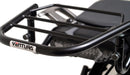 Ventura EVO-12 Bike-Pack Kit for Yamaha Tracer 900 GT (19-21) includes a black EVO-12 pack, an EVO-RACK Top-Box Rack, and an L-Bracket with screws/bolts, each item labeled with a red tag.