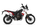 Ventura Yamaha XTZ 690 (20->) Bike-Pack Kit includes a black EVO-12 pack, Evo-Rack mounted on a motorcycle, and L-Bracket with bolts and screws. Each part, including the Evo-Rack, is clearly labeled under its image.