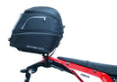 Ventura Yamaha XTZ 690 (20->) Bike-Pack Kit includes a black EVO-12 pack, Evo-Rack mounted on a motorcycle, and L-Bracket with bolts and screws. Each part, including the Evo-Rack, is clearly labeled under its image.