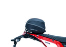 Ventura Yamaha XTZ 690 (20->) Bike-Pack Kit includes a black EVO-12 pack, Evo-Rack mounted on a motorcycle, and L-Bracket with bolts and screws. Each part, including the Evo-Rack, is clearly labeled under its image.