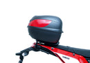 Ventura Yamaha XTZ 690 (20->) Bike-Pack Kit includes a black EVO-12 pack, Evo-Rack mounted on a motorcycle, and L-Bracket with bolts and screws. Each part, including the Evo-Rack, is clearly labeled under its image.