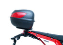 Ventura Yamaha XTZ 690 (20->) Bike-Pack Kit includes a black EVO-12 pack, Evo-Rack mounted on a motorcycle, and L-Bracket with bolts and screws. Each part, including the Evo-Rack, is clearly labeled under its image.
